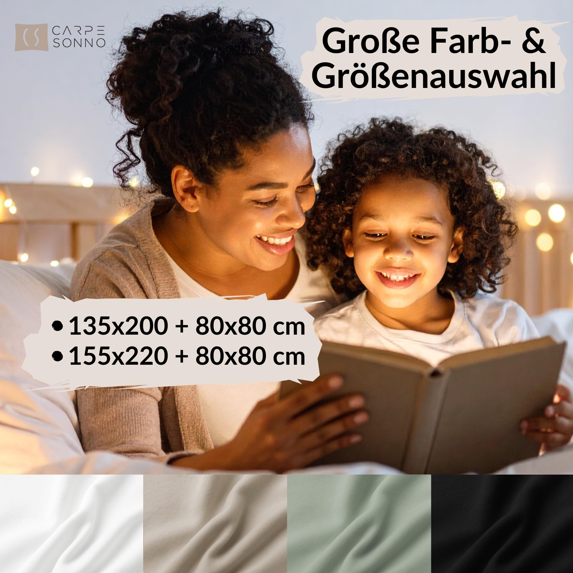 Carpe Sonno Biber Bettwäsche 135x200cm Weiß [Made in Germany] - 100% Baumwolle - Set 2 teilig Kissen und Decke | Flanell Bettwäsche 135x200 Winter | Biber Bettbezug | Winterbettwäsche kuschelig