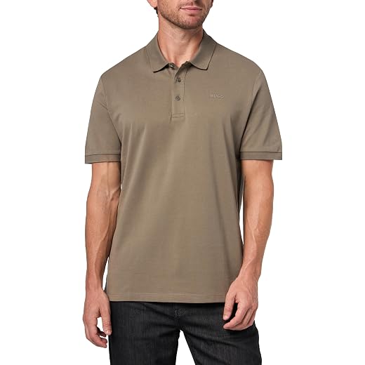 Camisa de botes HUGO by Hugo Boss HUGO Camisa polo masculina de manga curta com logotipo invertido de ajuste regular