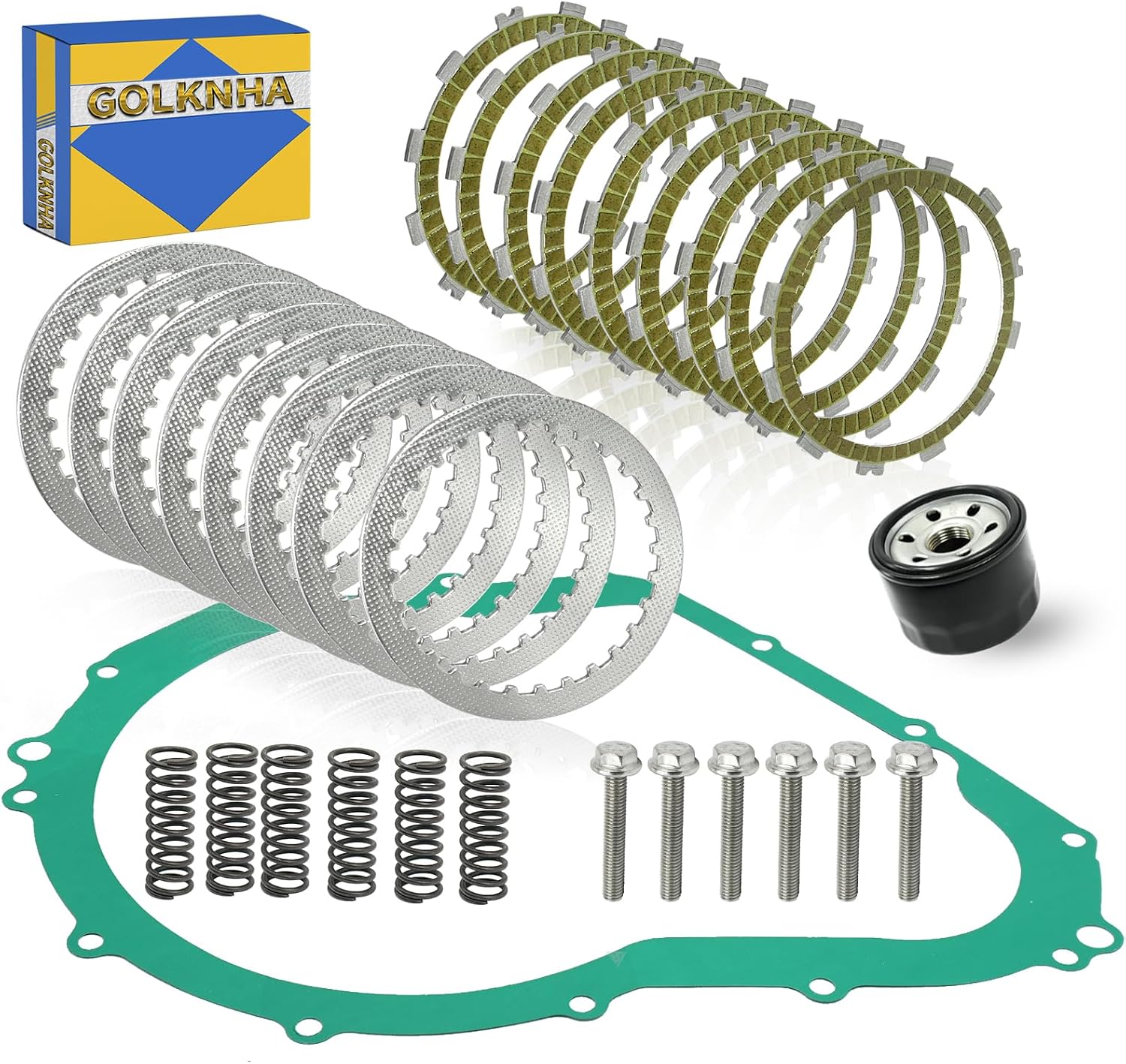 Clutch Kit & Friction Steel Plates Gasket Compatible with Suzuki GSX-R600 GSX-R750 2008 2009