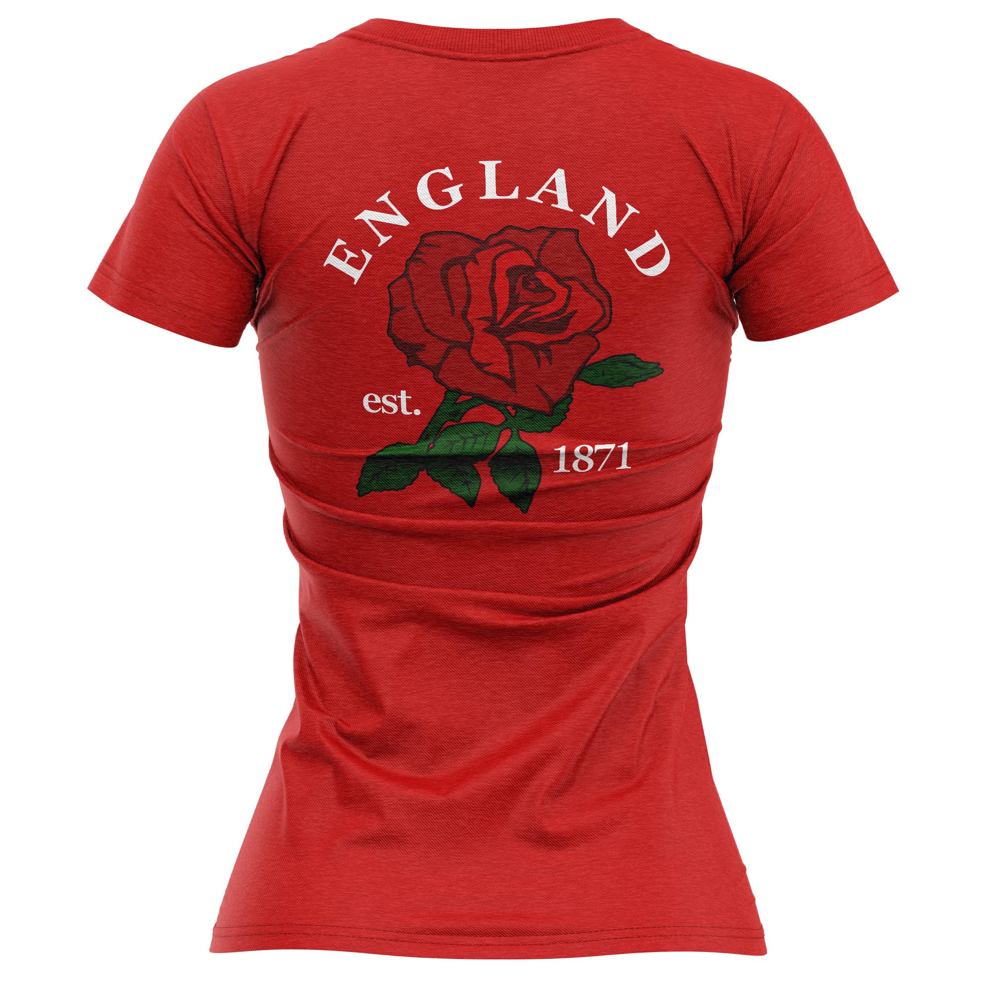 Camiseta de rugby de Inglaterra para mujer con insignia de rosa de Inglaterra 1871