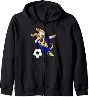 Dabbing Dog Bosnia Herzegovina Soccer Bosnian Flag Football Zip Hoodie