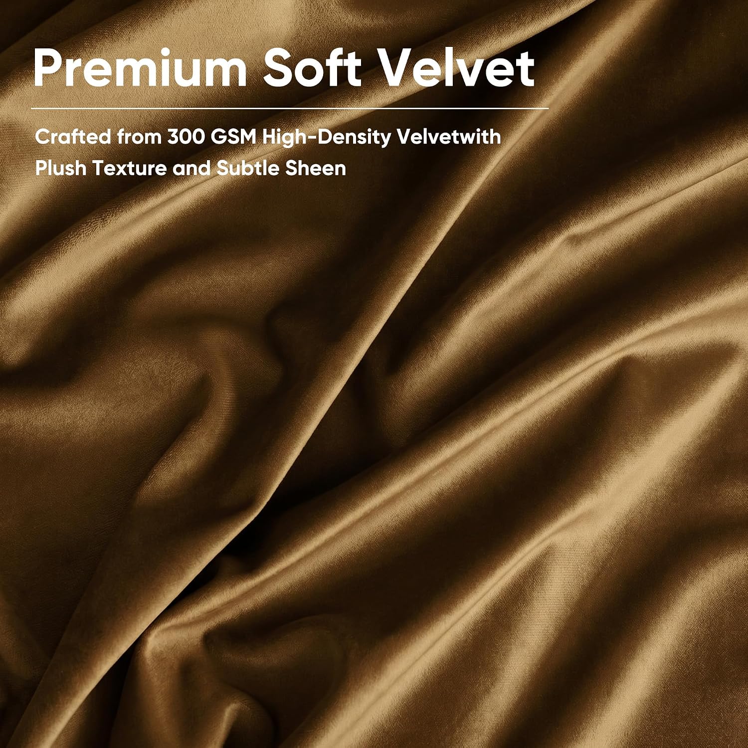 Dchola Gold Brown Velvet Curtains for Bedroom Window, Super Soft Vintage Luxury Heavy Drapes, Room Darkening Rod Pocket Curtain for Living Room, W52 by L84 inches, 2 Panels image 2