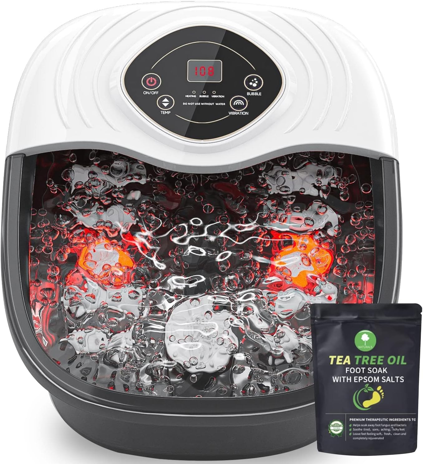 Spa de Pies closewave con Calor, Luces LED y Burbujas de Oxígeno