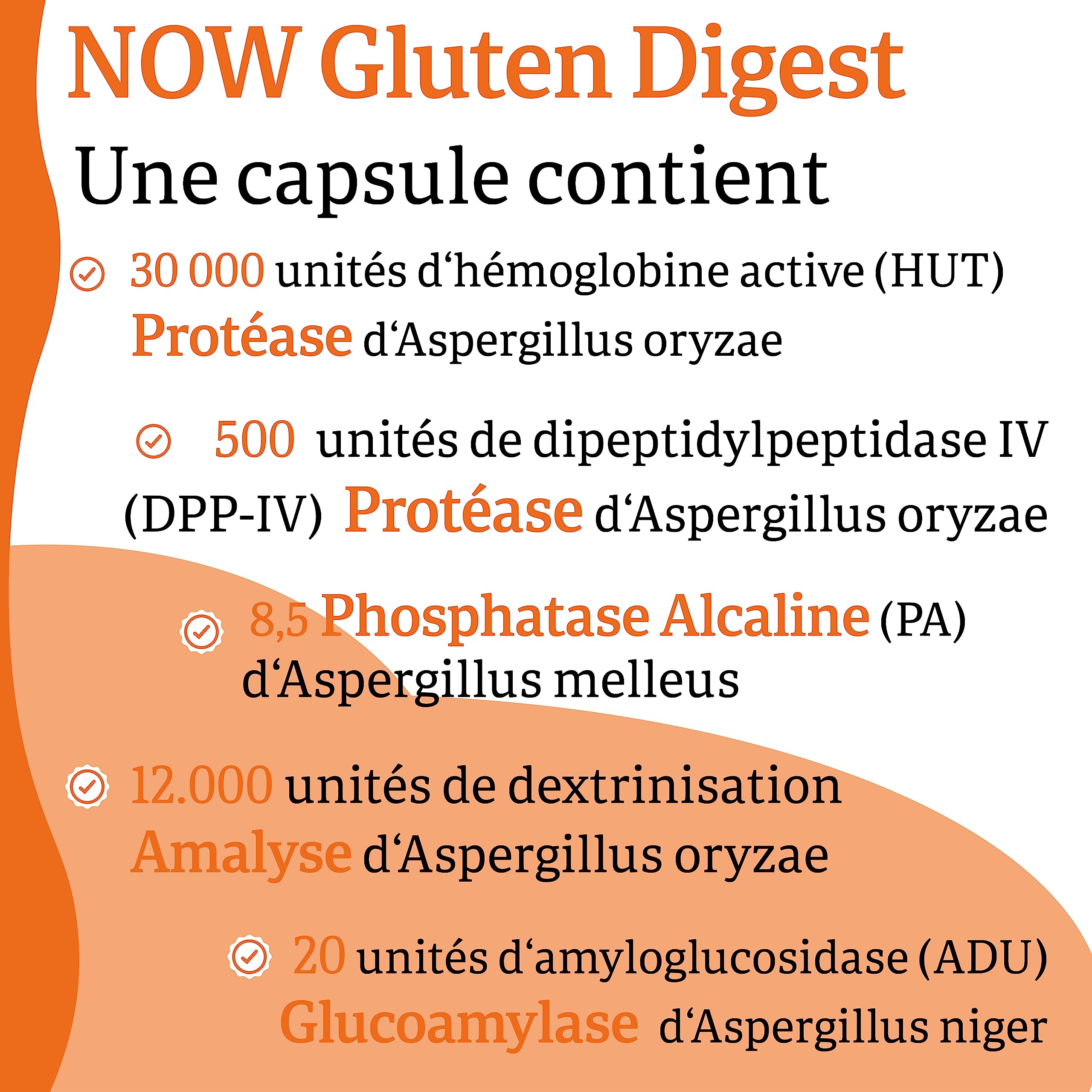 Now Foods, Gluten Digest (Enzyme de Gluten), 60 Capsules végétaliennes, Sans Soja, Sans Gluten, Sans OGM, Végétarien