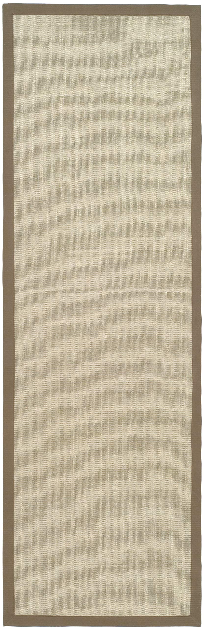 SAFAVIEH Tapis en Fibres Naturelles Salon, Salle à manger, Chambre à coucher - Natural Fiber Collection, Tapis à poil court, Taupe et Marron clair, 76 X 244 cm