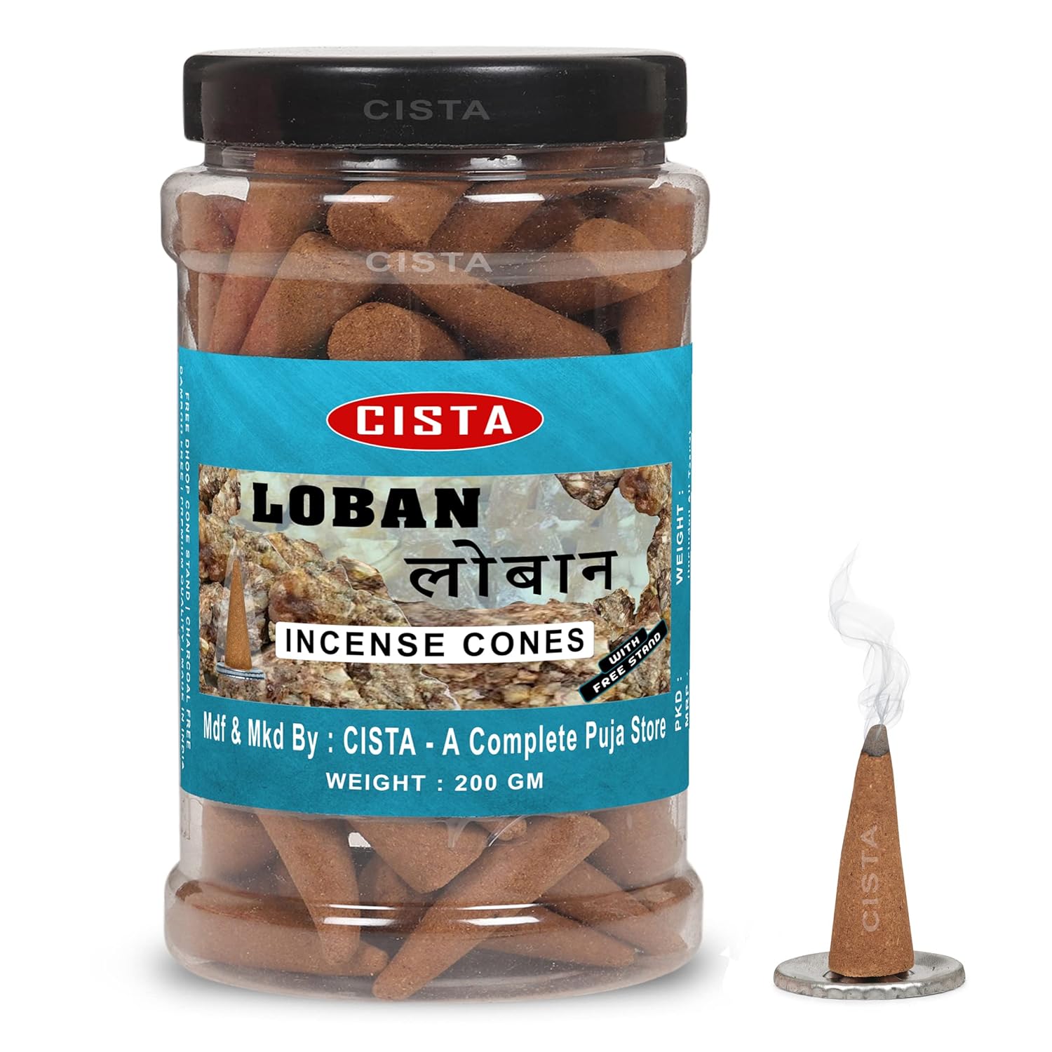 Cista Incense Dhoop Cones for Pooja, Loban (200 Gram) Frankincense