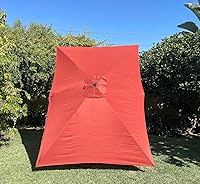 Vista 3 de BELLRINO Toldo rectangular de repuesto para paraguas de 10 x 6.5 pies con 6 varillas (solo toldo)