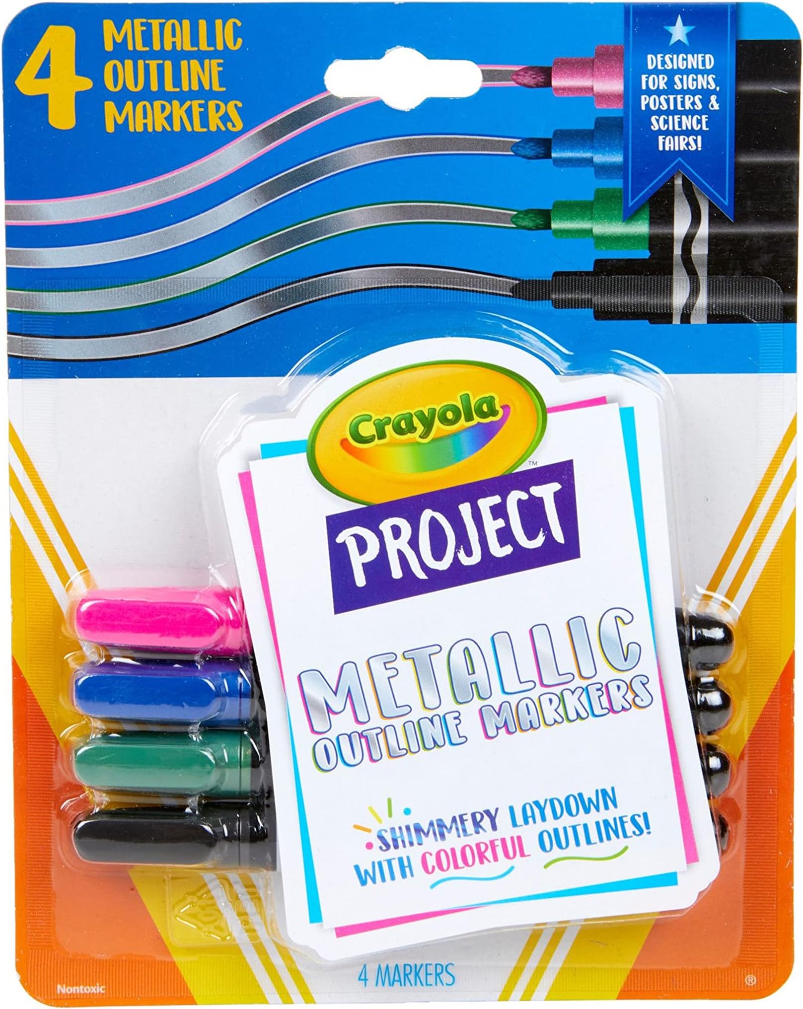 Crayola Metallic Markers, Art Supplies, 8 Count, Colors May