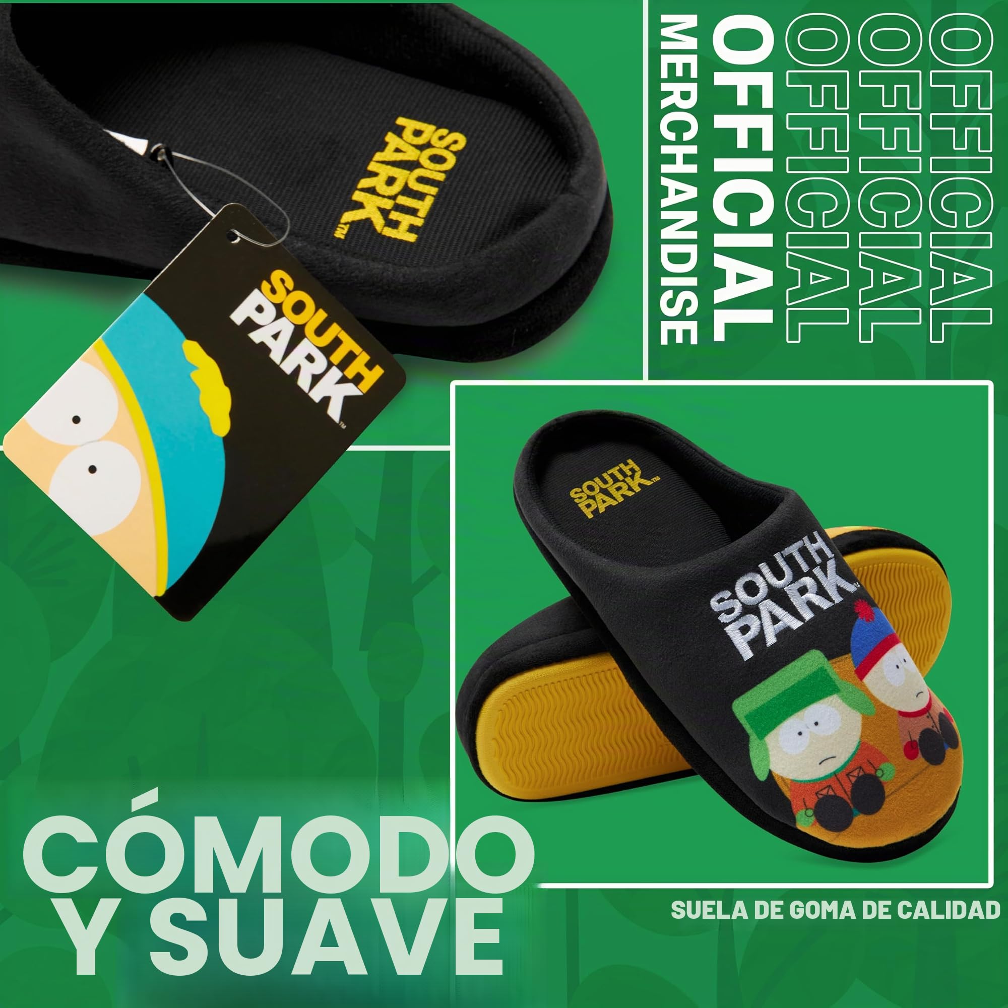 South Park Zapatillas de Estar para Hombre - Pantuflas de Casa de Invierno