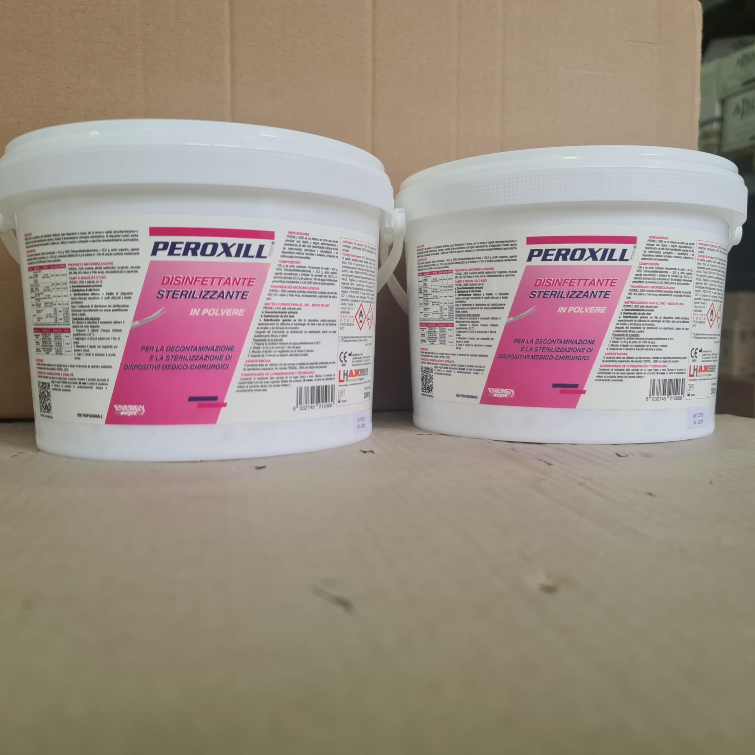 Sterilizzante Disinfettante in polvere Peroxill 2KG - Confezione da 2 fustini da 2 Kg (2, 2 FUSTINI)