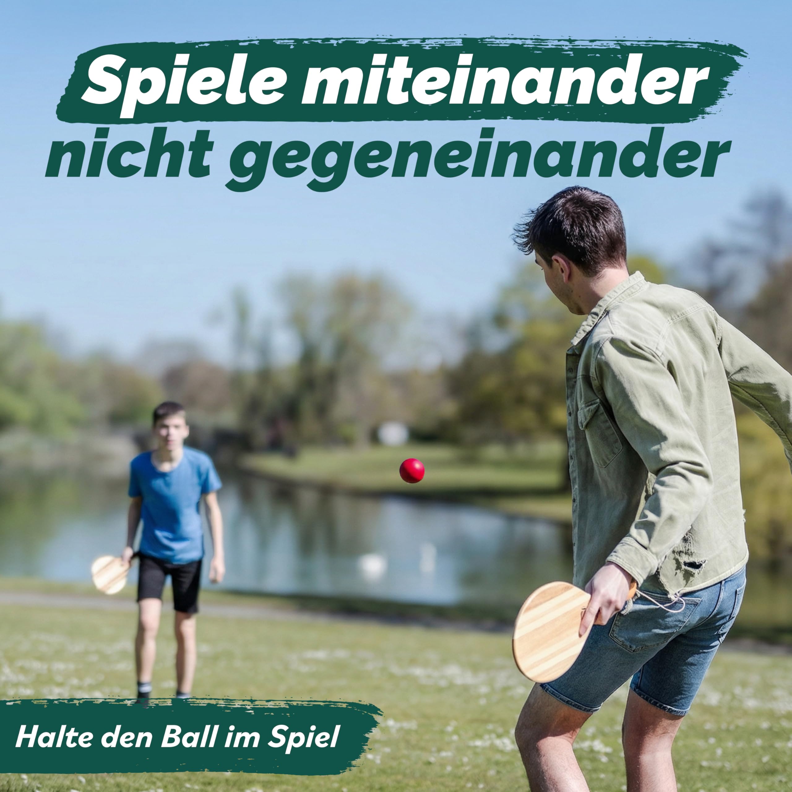 two46 Frescobol - Premium Beachball Set aus Holz | Handgefertigt & Langlebig | TESTSIEGER 2023 | inkl. Anfängerball & Tasche | Perfekte Geschenkidee | Der Trendsport aus Brasilien