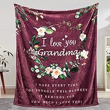 Mothers Day Blanket for Grandma, Gifts for Grandma, Grandma Birthday Gifts, Grandma Gifts, Great Grandma Gifts, I Love You Grandma Blanket, Soft Throw Blanket 60" x 50", Burgundy