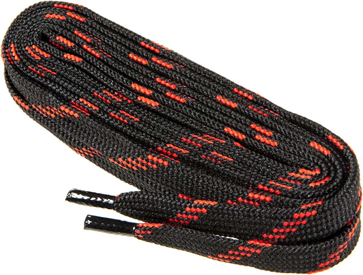 Flat Shoe Laces For Work Boots Shoes (9131 - black with red / 90 cm - 35 inch)
