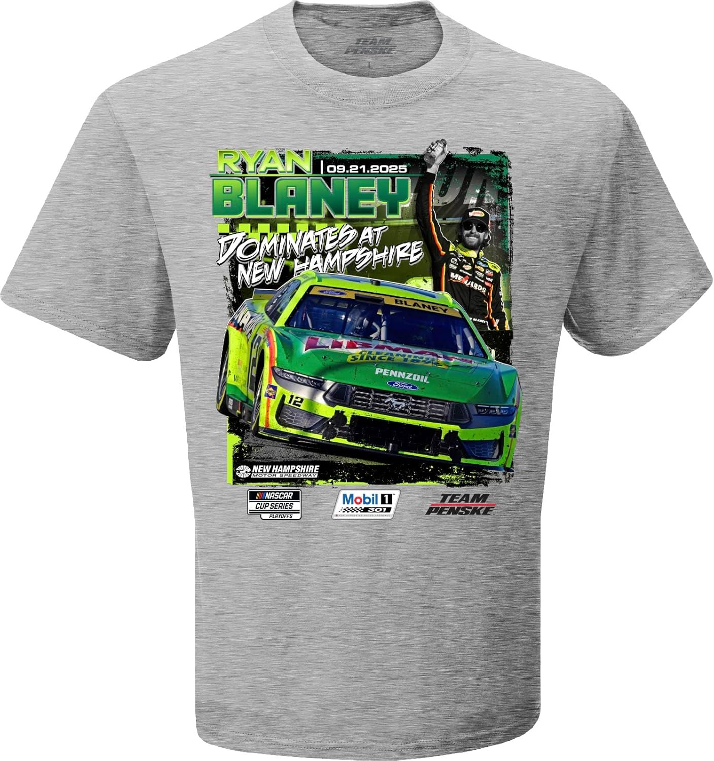 Ryan Blaney #12 NASCAR 2025 New Hampshire 301 on 9.21.25 Win T-Shirt