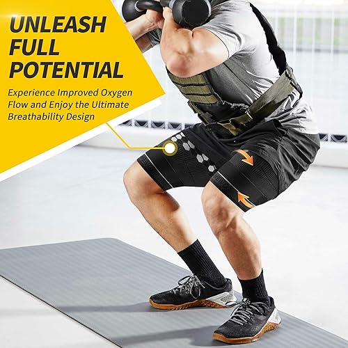 Miniatura 5 de CAMBIVO Mangas de compresión para muslos, soporte para isquiotibiales y cuádruples con paquete de gel caliente y frío, tirantes superiores de la