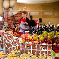Vista 6 de Censen 20 piezas de papel de regalo del tesoro pirata, decoración de cofre de fiesta, caja de dulces para Halloween, actuaciones, teatro, disfraces