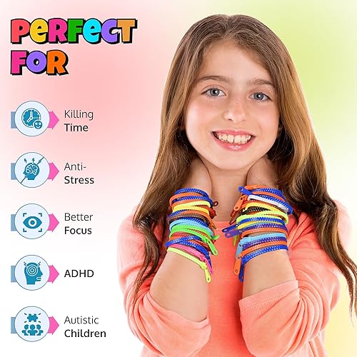 Miniatura 2 de Paquete de 30 tarjetas del día de San Valentín para la escuela de niños con pulseras de cremallera unicolor, juguetes de recuerdos de fiesta,