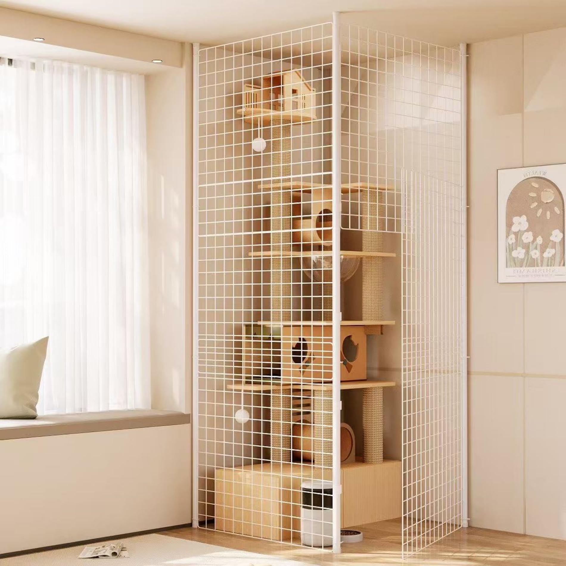 Amazon.co.jp: Warayumi ペットゲート てつあみ 猫 脱走防止 ネット