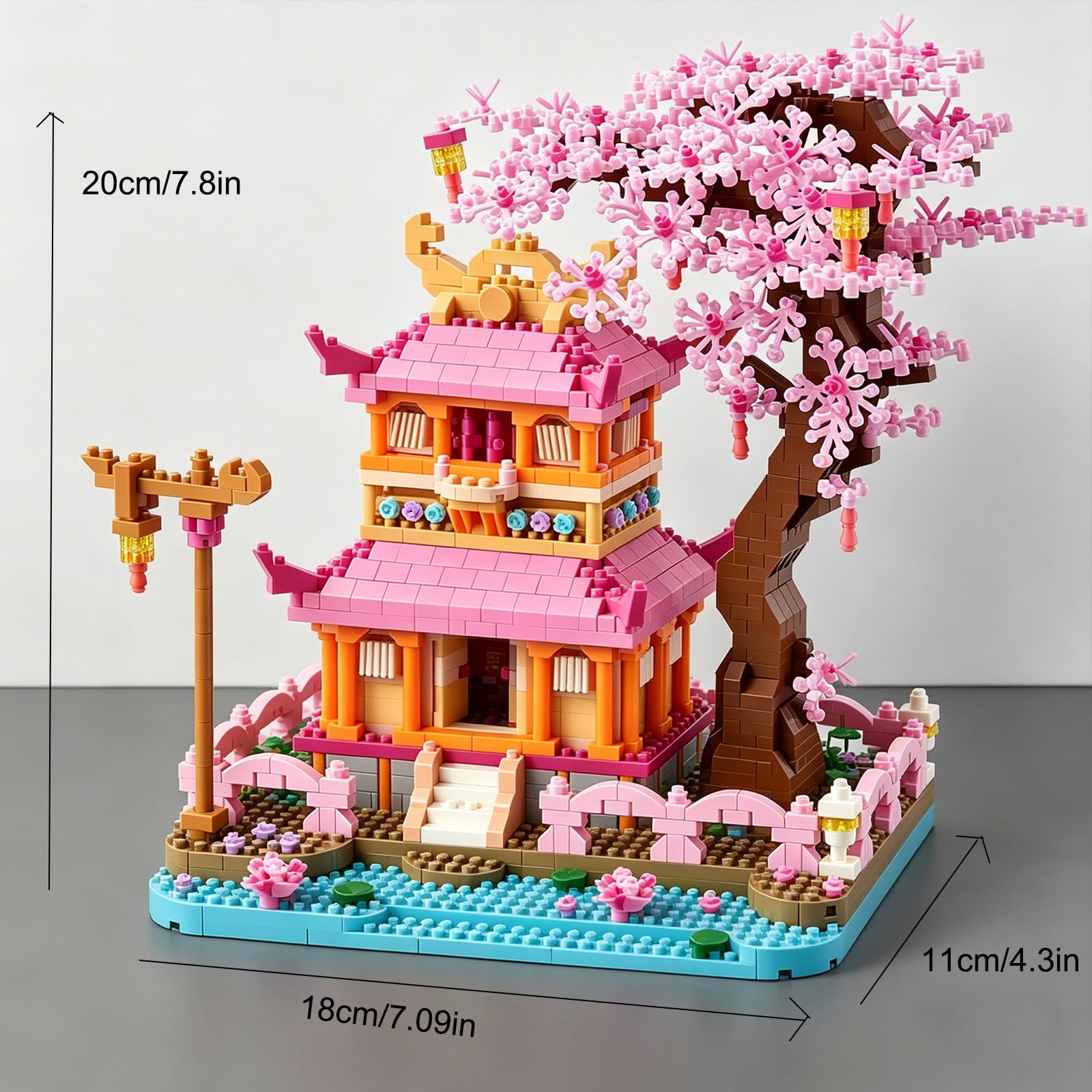 HC-5 Heartfelt Backyard Blossoms セット Amazon.com: Japanese Cherry Blossom Tree Building Set for Adults