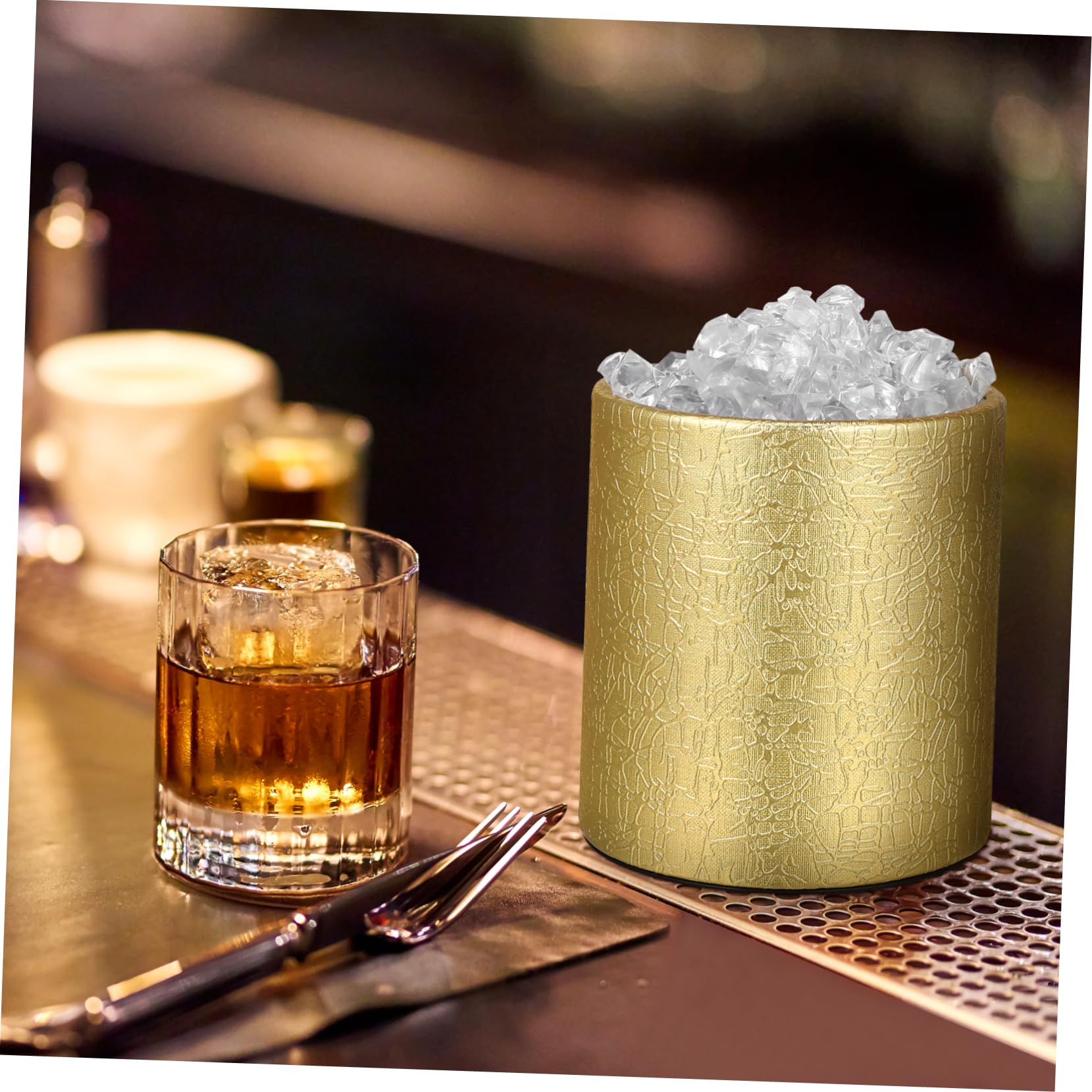 Zerodeko 1 Pc Cubo De Hielo De Acero Inoxidable Tina De Hielo De Acero Inoxidable Cubo De Hielo Aislado para Cubeta para Servir Hielo Cubitera De Cocina Barril De Vino Champán