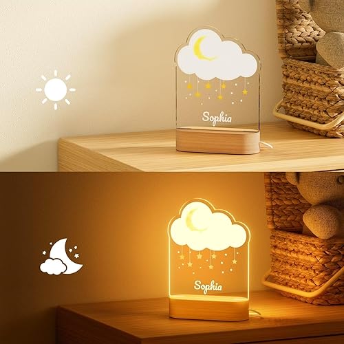 Miniatura 4 de Bemaystar Regalos personalizados para niños  Lámpara 3D acrílica de estrella, luz nocturna personalizada, nombre personalizado, regalo de decoración