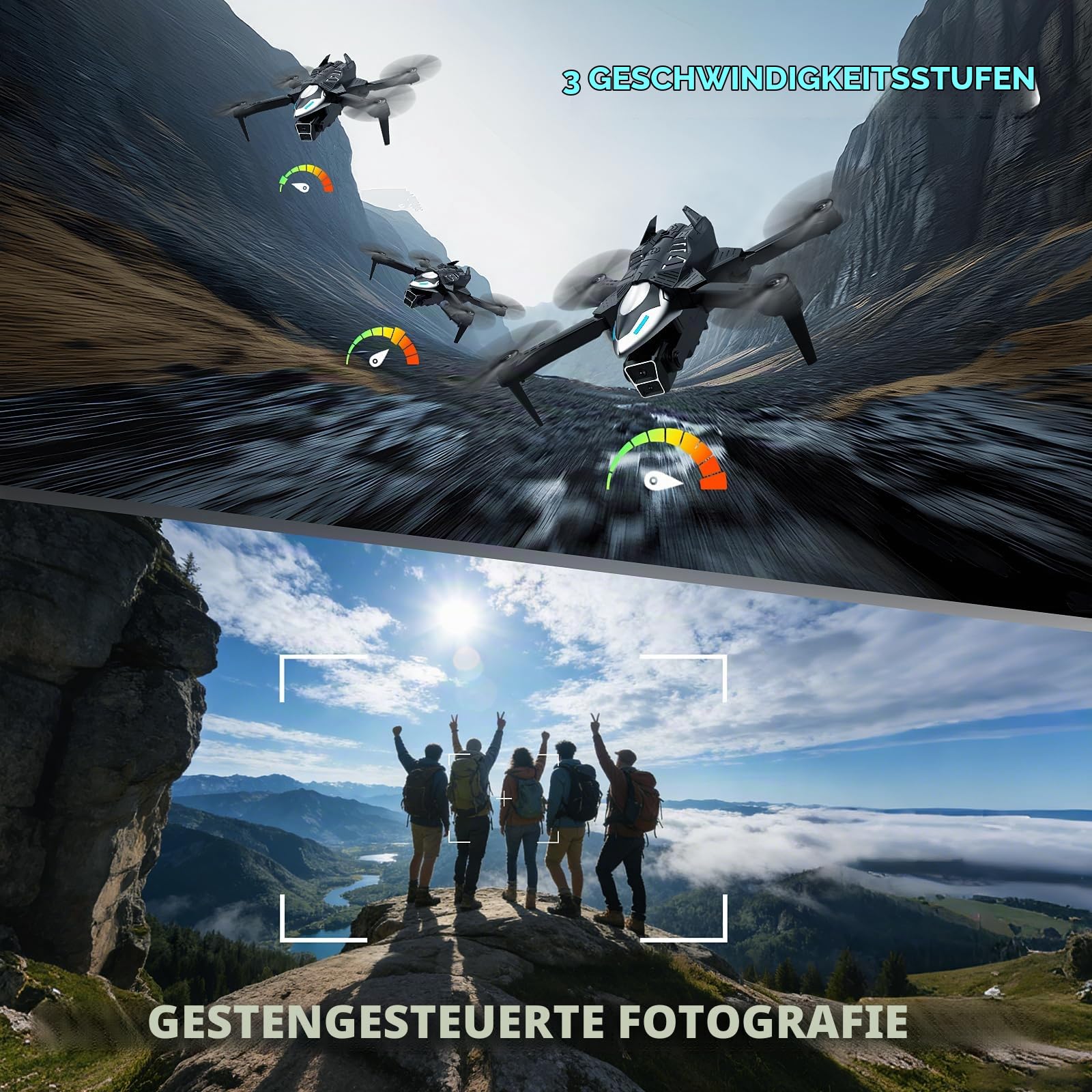 Drohne mit Kamera 4K, Mini Drohne mit Heckspritze, RC Quadcopter für Einsteiger Drohnen für Erwachsene, 360° Flip, Headless Mode, Optische Flusspositionierung, Outdoor Spielzeug Geschenk für Jungen