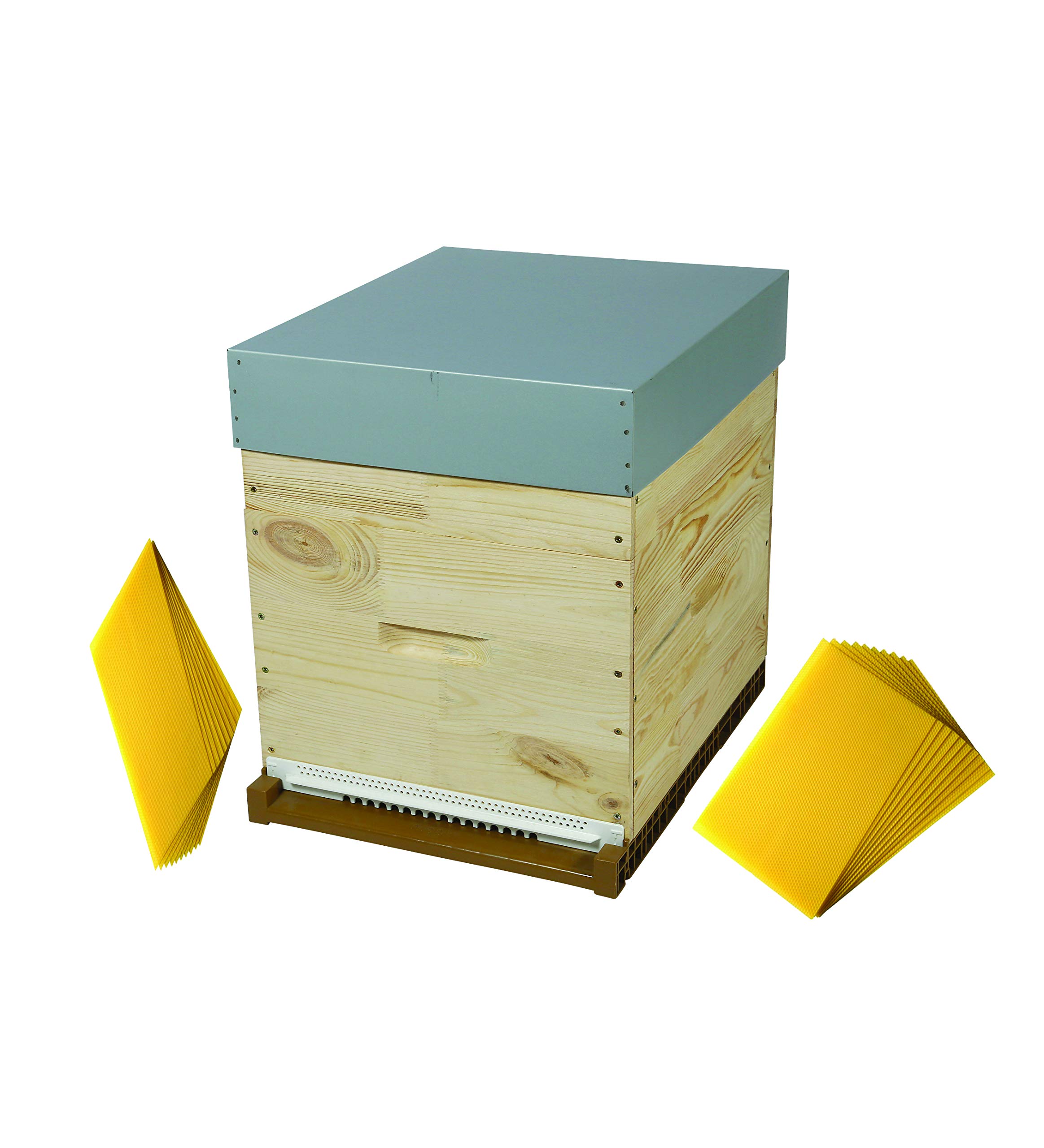 Ruche Dadant Plancher PVC Toit Tôlé avec sa Cire
