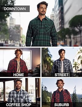 Amazon.com: Dalavch 3 Pack Long Sleeve Flannel Shirt for Men