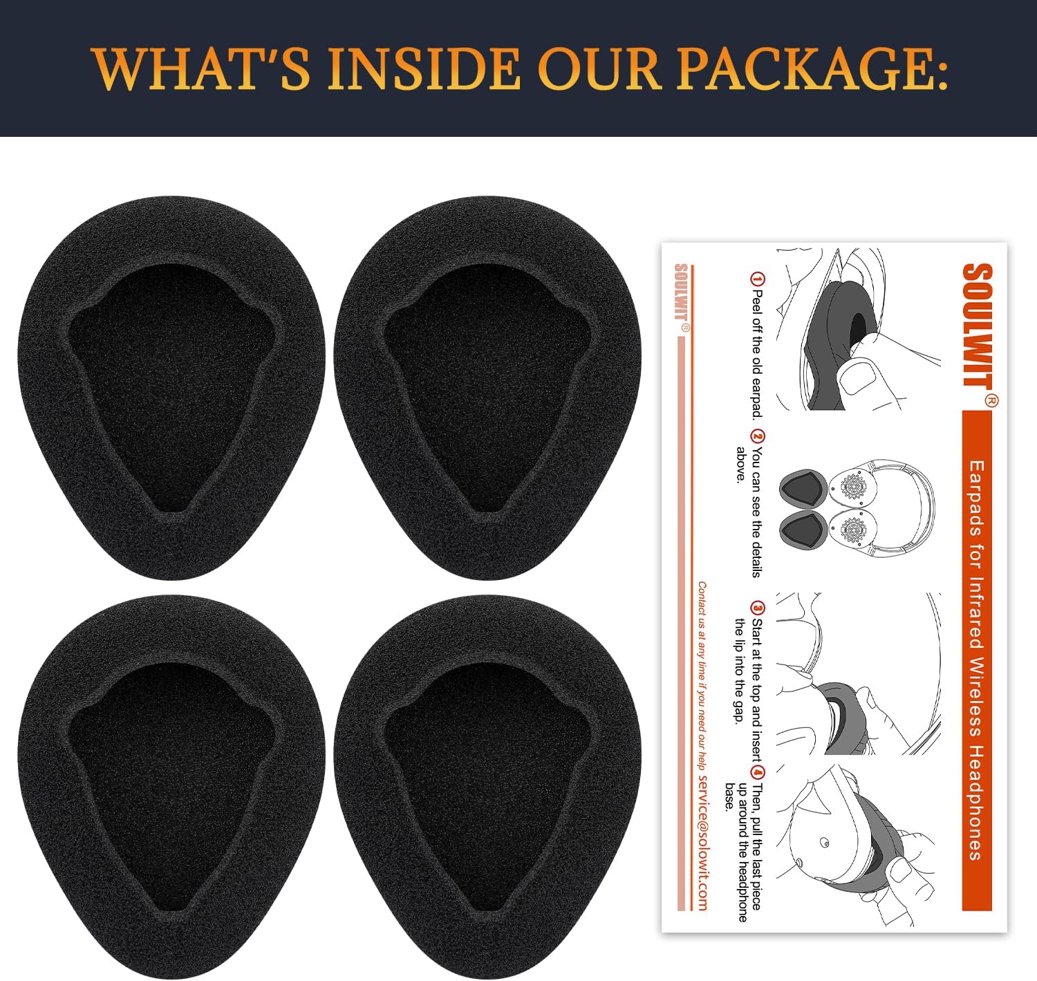 SOULWIT 2 Pairs Replacement Automobile Headphone Earpads Compatible with Infrared Wireless Headphones, Ear Pads Cushions for GM Ford Toyota Nissan Honda Entertainment DVD Player Systems (Foam)