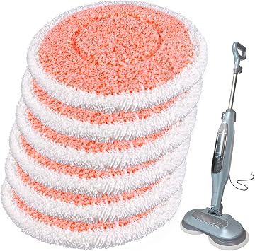 6 Pieces S8001 S7000AMZ Replacement Mop Pads for Shark S8001, S7000, S7000AMZ, S7001, XKITP7000, S7201 S7000 Series and S7001TGT Steam & Scrub All-in-One Scrubbing Mop Pad, Heavy Duty Scrubbing Pads