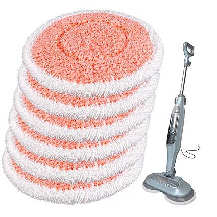 (6 Pieces) Replacement Mop Pads Compatible With Shark S7000 S7000AMZ S7001 XKITP7000 S7201 S7000 Series and S7001TGT Steam & Scrub All-in-One Scrubbing Mop, Heavy Duty Scrubbing Mopping Pads