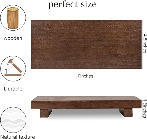 Vista 20 de zoocatia Bandeja de madera pequeña, soporte de pedestal para decoración de baño, decoración de baño, elevador de madera decorativo para cocina
