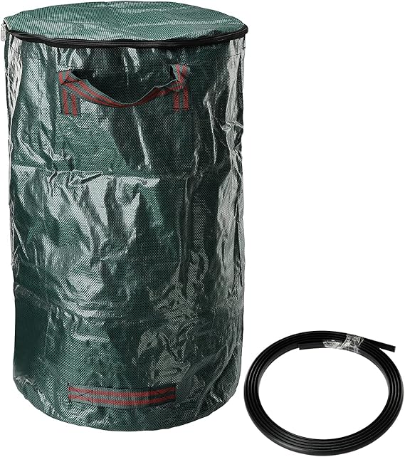 ZRSWV Garden Waste Bags, 300L Rubbish Grass Sack with Lid, Yard Garbage