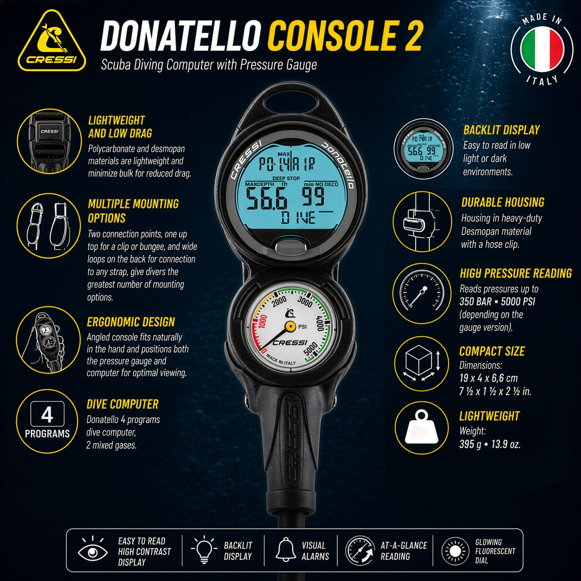 Cressi Donatello Console 2 PSI