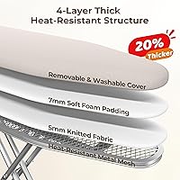 Vista 5 de Yaheetech Tabla de planchar, tabla de planchar compacta con soporte para cable, soporte para plancha de vapor y bandeja de almacenamiento inferior