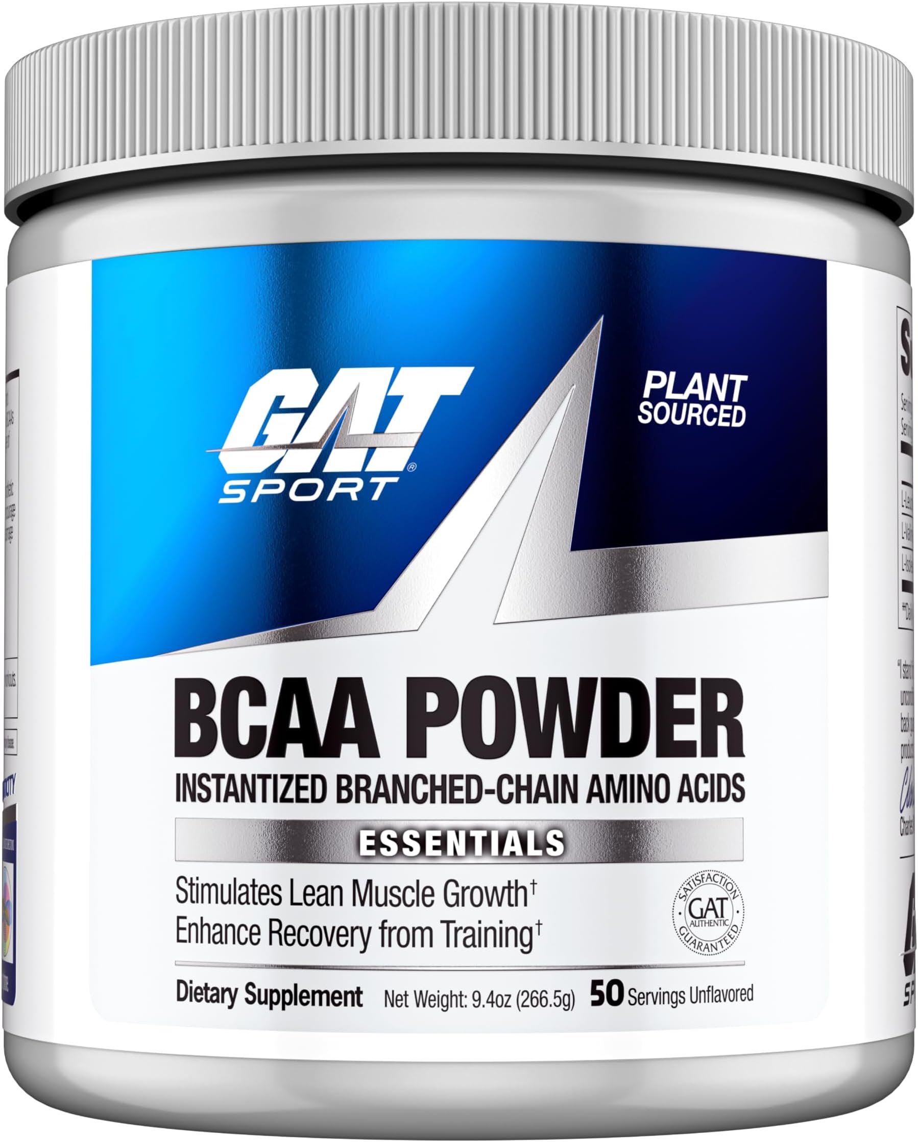 GAT SPORT BCAA Powder, Unflavored, 9.4 oz (50 Servings)