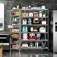 Vista 11 de 6 Tier Shelf Wire Shelving Unit, NSF Metal Heavy Duty Adjustable Storage Rack with Wheels & Shelf Liners for Commercial Grade Utility Steel Storage