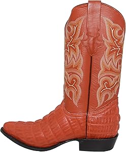 Amazon.com: Western Shops - Botas de piel para hombre, diseño de cocodrilo,  diseño de cocodrilo, con cinturón libre, marr�n, 6 : Ropa, Zapatos y Joyería