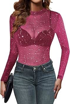 Zeagoo Sheer Long Sleeve Tops for Women Lace Mesh Sheer Zeagoo Sheer Long Sleeve Tops for Women Lace Mesh Sheer