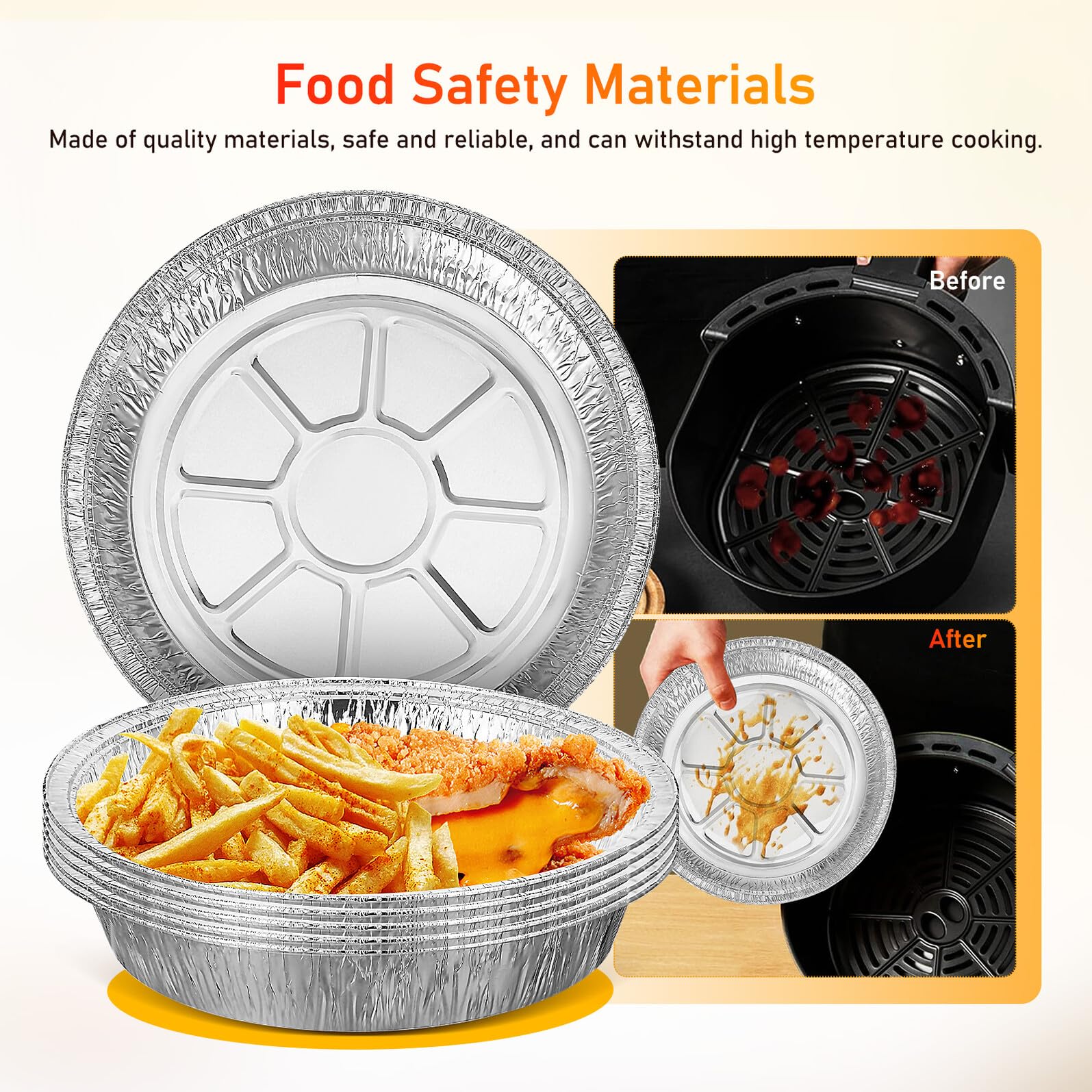 BESPORTBLE Plateaux Ronds en Aluminium Jetables Lot de 100 Moules à Pâtisserie en Aluminium, Légers et Pratiques pour Friteuse à Air pour Anniversaires et Fêtes