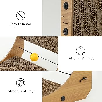 【in a row】Hidden Banding Cat Brush Skirt Amazon.com : FUKUMARU Cat Scratcher, 18.9 Inch L Shape Cat
