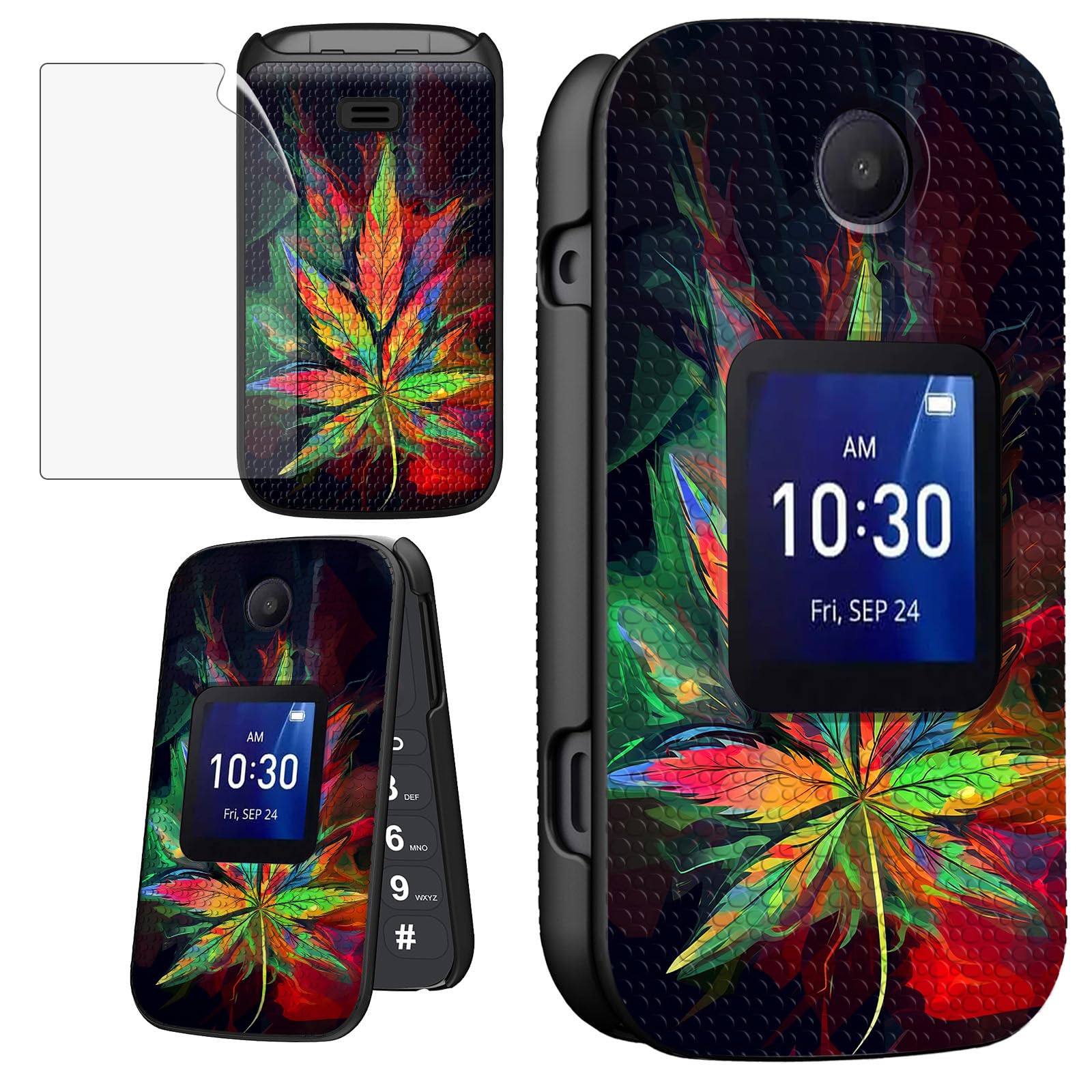 ACWDMKH Case for Alcatel Go Flip 4 / TCL Flip Pro/TCL Classic Phone with Screen Protector for Women Slim Hard Shell Protector Cover with Non-Slip