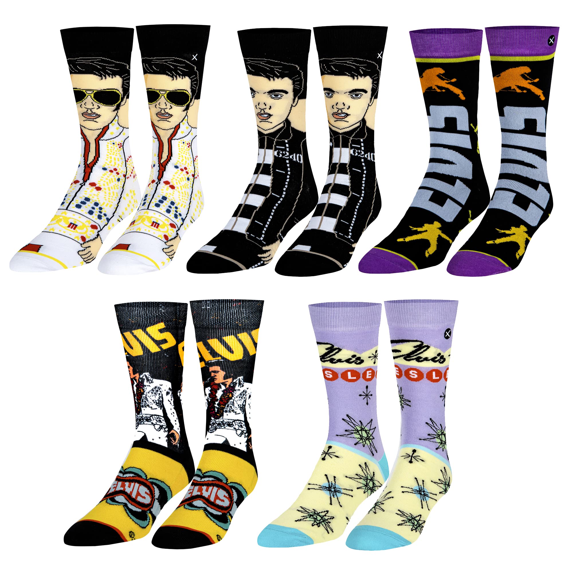 Elvis Presley Crew Sock-King of Rock N' Roll Novelty Sock-Size Large for Men & Women-Gift Fans & Collectors
