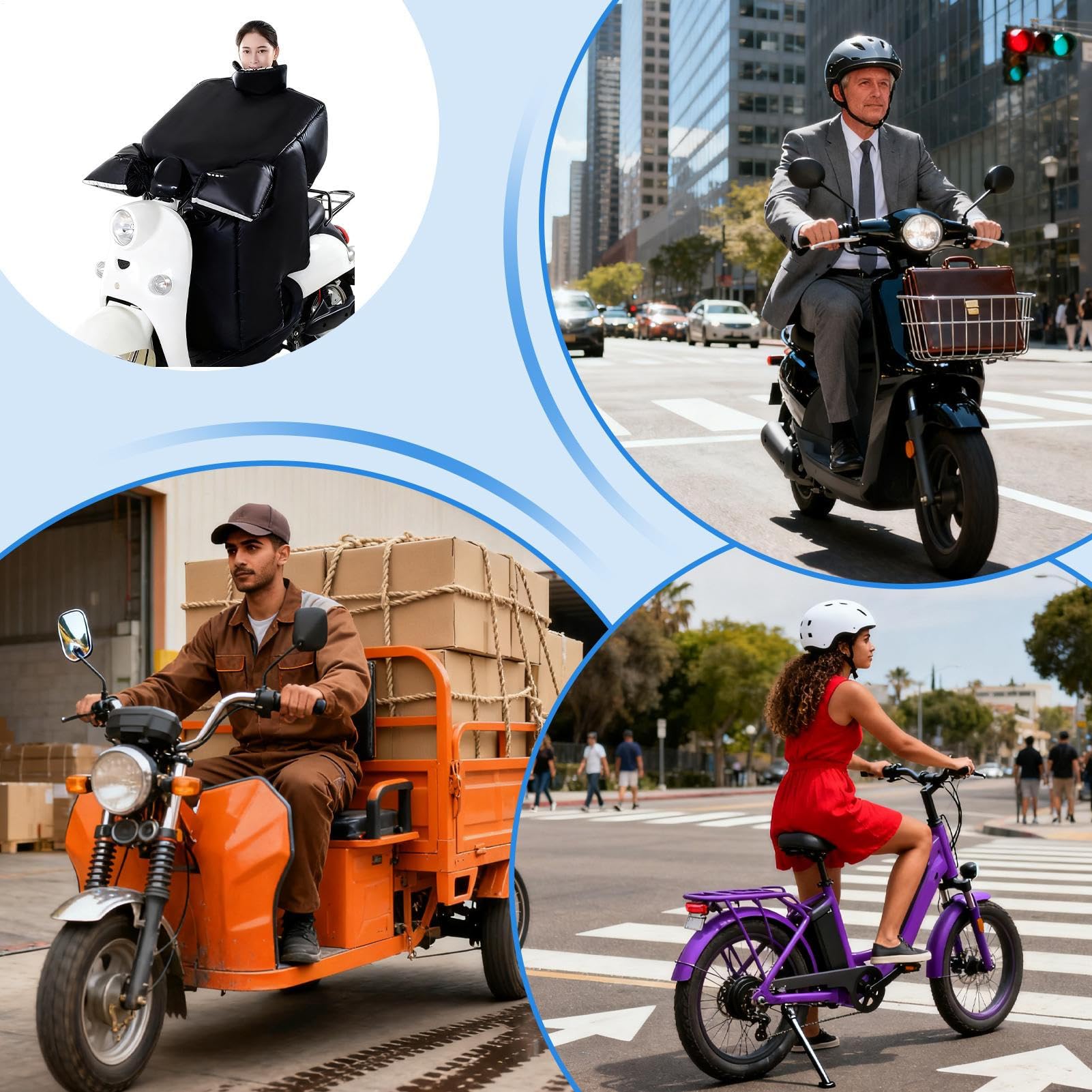 Coprigambe per moto, antivento, impermeabile, copertura invernale per equitazione, calda protezione per le gambe con guanti per donna, scooter, inverno, outdoor, equitazione, ginocchia, petto