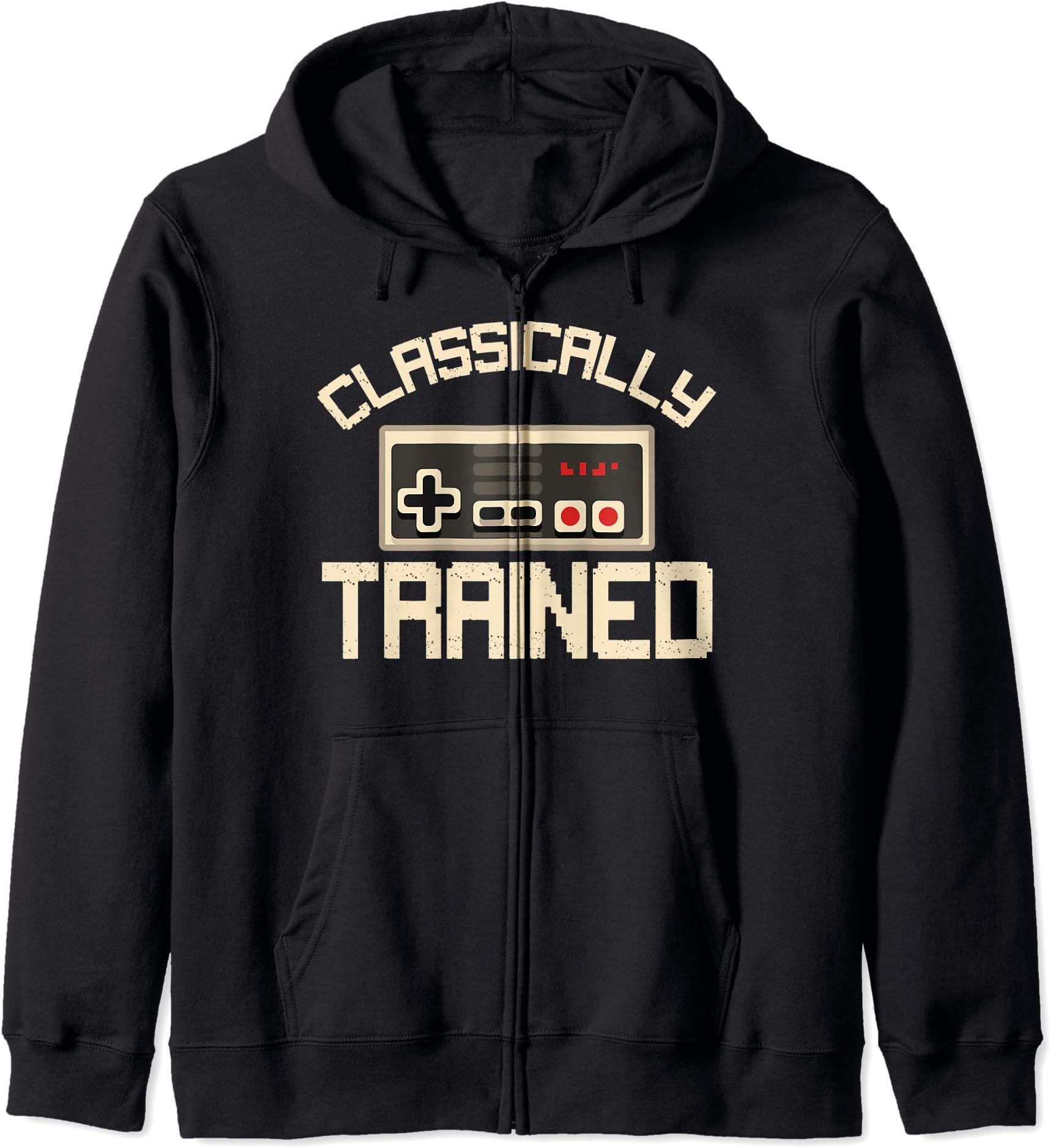 Funny Novelty Collection T-ShirtsClassically Trained Video Game Retro Vintage Distressed Zip Hoodie