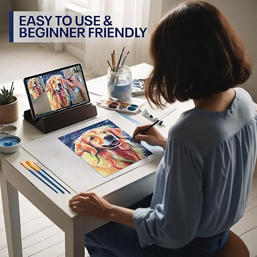 Miniatura 4 de Kit de clase de pintura de bricolaje para adultos con tutoriales en video Aprende a pintar Radiant Retriever - Cómo pintar con acrílicos -