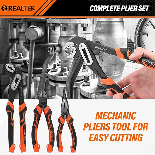 Miniatura 7 de REALTEK Juego de herramientas mecánicas de 100 piezas, kit de herramientas para automóvil, llave de vaso Cr-V, kit de reparación automática incluye
