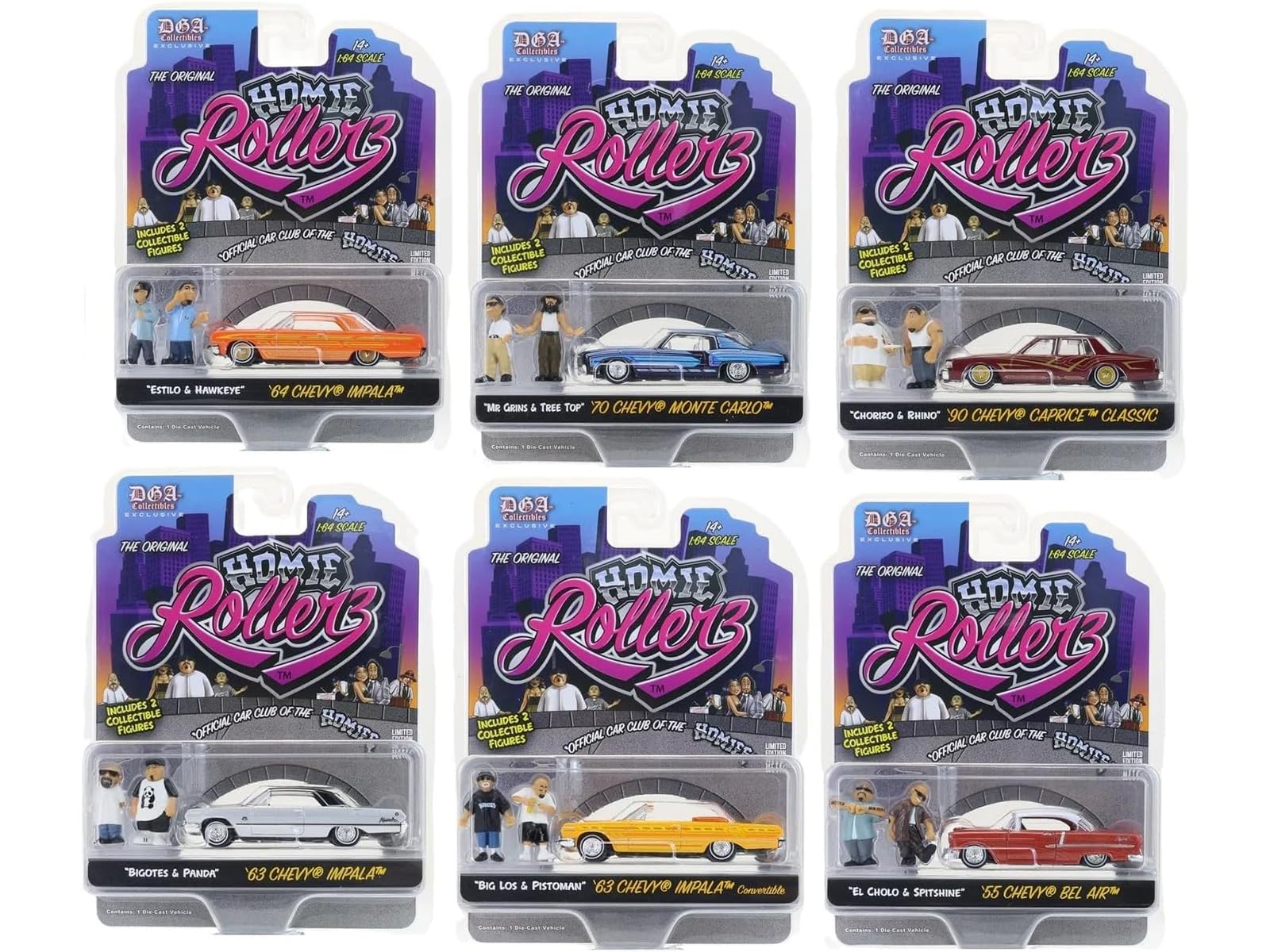 HOMIE Rollerz mc ホーミーズ　6台　バラ売り不可‼️ Amazon.com: Homie Rollerz 2025 Series 1 Set of 6 Pieces Diecast