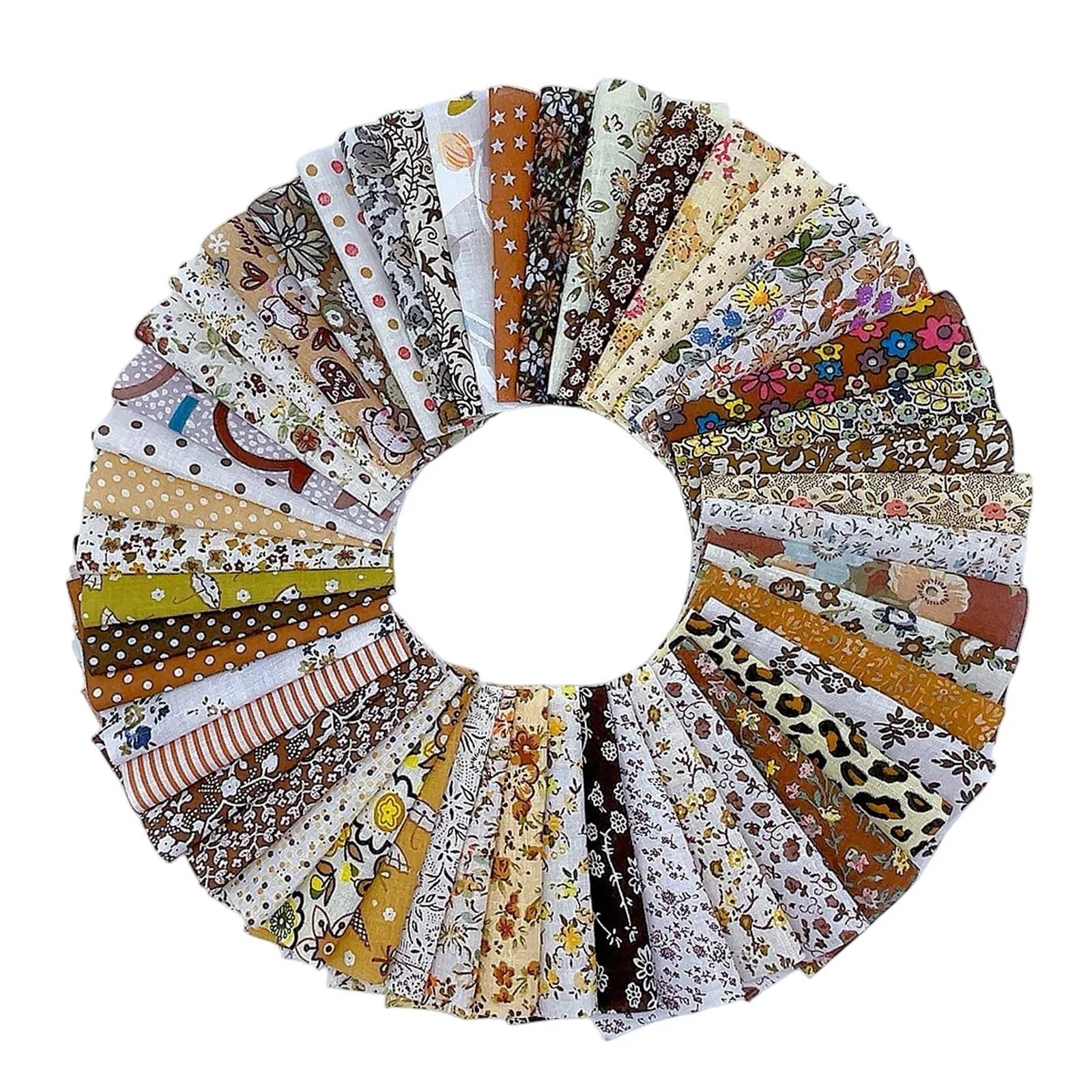 Patchwork Fabric 50pcs Pack Square Multicolor Printed Cotton Fabric for Sewing Quilt Cloth Needlework