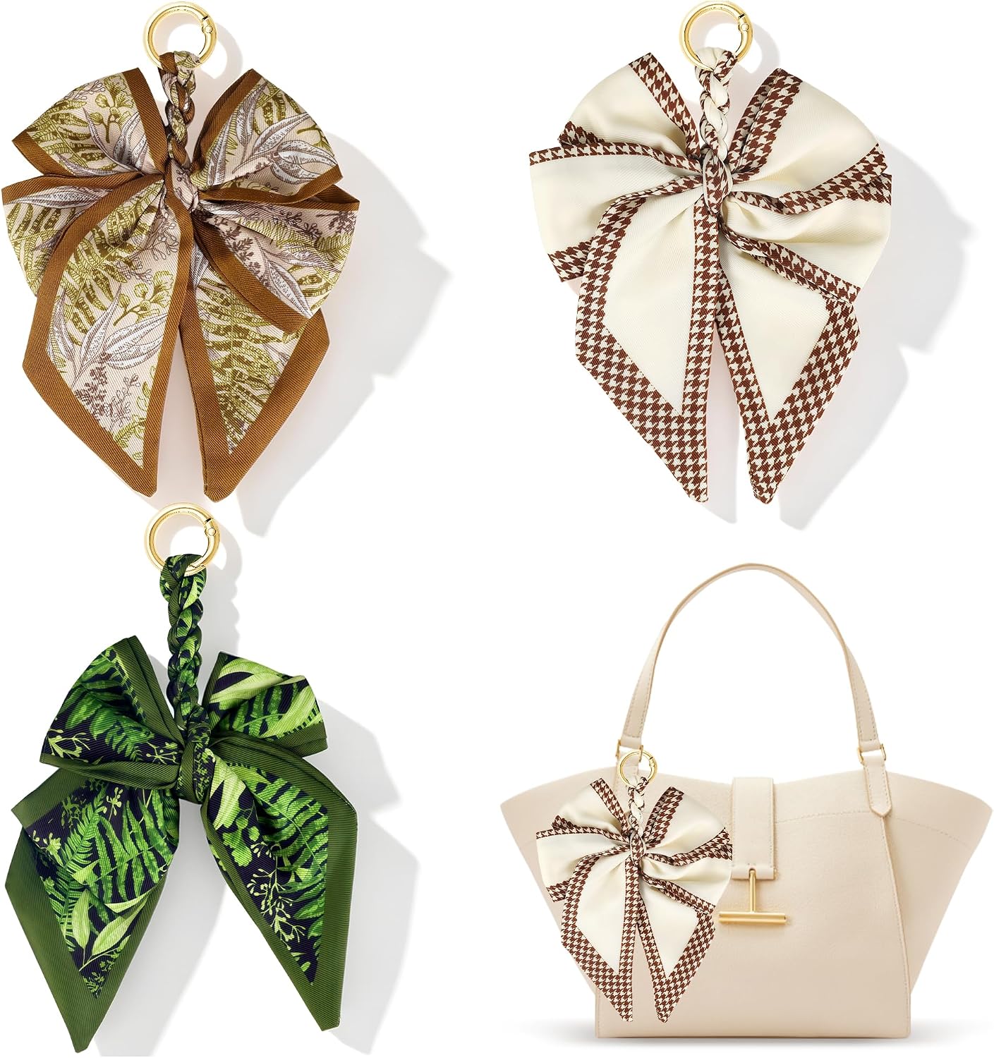3Pcs Bow Purse Charms for Women Bag Decorations Handbags Tote